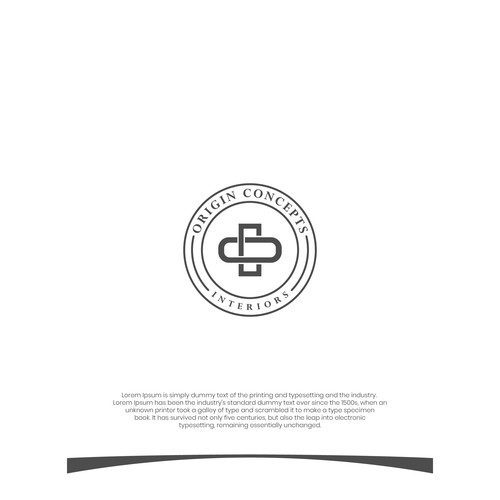 Interior decoration logo with the title 'Origin Concepts'