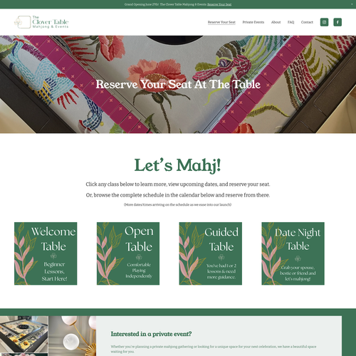 Design with the title 'The Clover Table Scheduling Design'