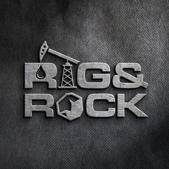 Stone design with the title 'Logo design concept for Rig & Rock'
