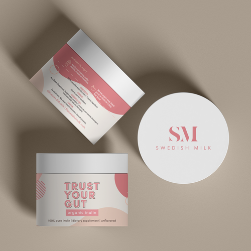 Pink label with the title 'Cosmetics label / Light version'