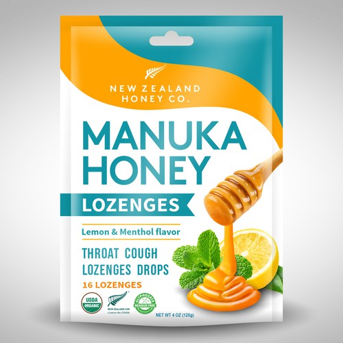 Health design with the title 'Modern, vibrant package design concept for New Zealand Honey'