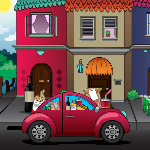 Restaurant artwork with the title 'Illustration concept for food delivery company'