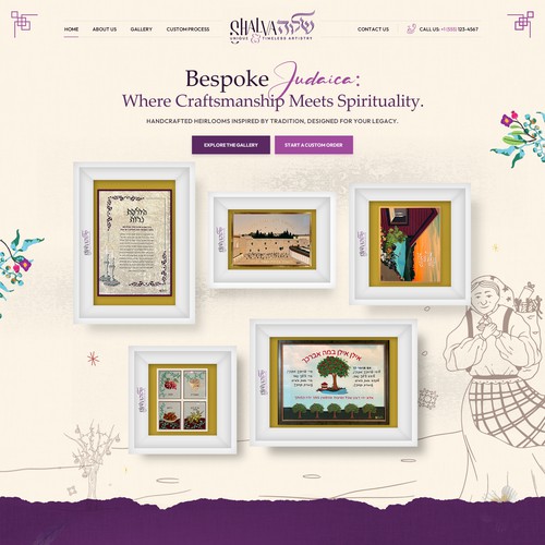 Art website with the title 'Website for Artist'