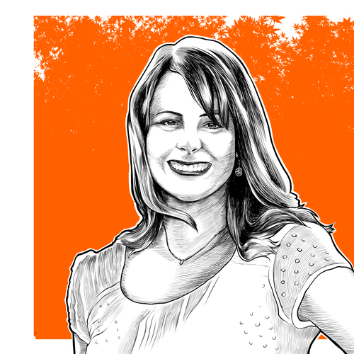 Portrait artwork with the title 'Portrait Illustration for website'