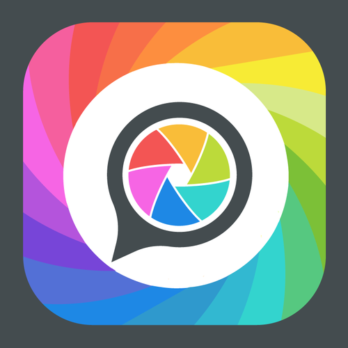 IOS design with the title 'icon private messages social sharing app'