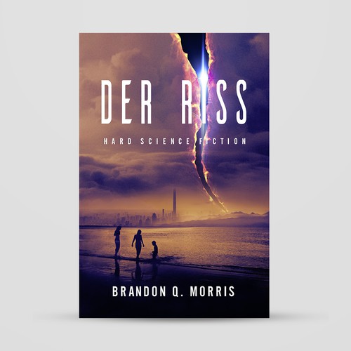 Futuristic book cover with the title 'Sci-Fi novel'