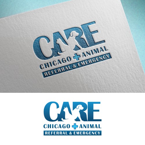 First aid logo with the title 'Care animals logo design'