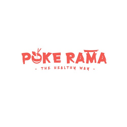 Oriental logo with the title 'Poke Rama restaurant logo'