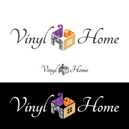 Vinyl design with the title 'Impress us with playful colours and innovative design. Vinyl Home needs a trendy logo!'