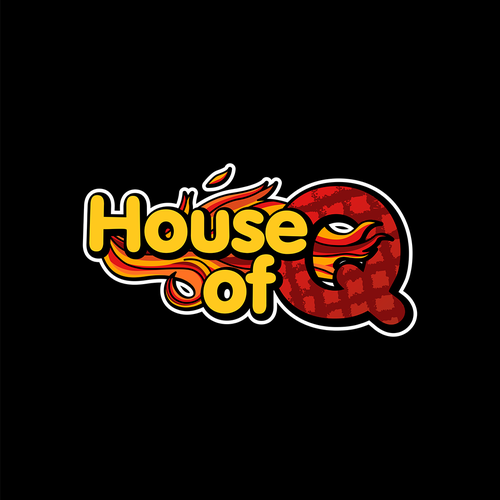 Flaming logo with the title 'House of Q'