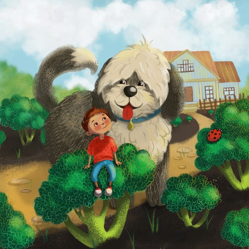 Boy artwork with the title 'Children's book illustration'