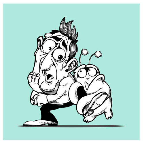 Emotional design with the title 'Anxiety Monster'