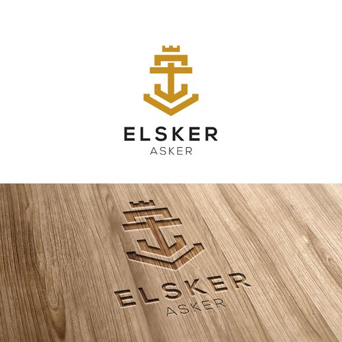 Wood brand with the title 'Wharf Restaurant brand and logo. Franchise in Scandinavia'