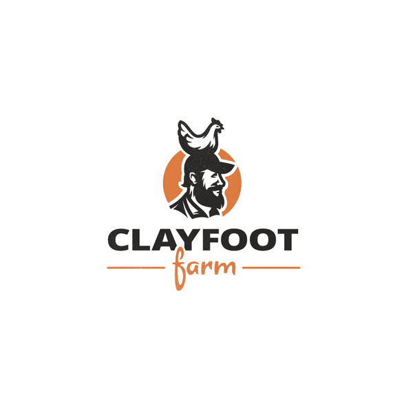 Portrait logo with the title 'Clayfoot Farm'