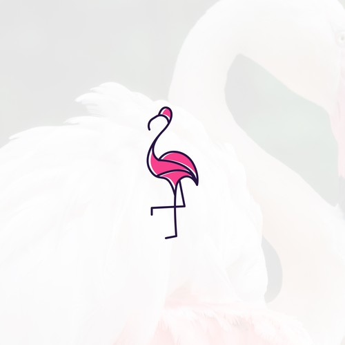 Flamingo logo with the title 'Flamingo logo design'