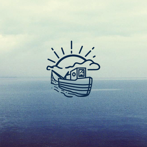 Fishing logo with the title 'Logo proposal for a sustainable seafood shellfish company'