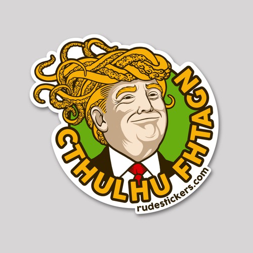 Trump design with the title 'A design concept for Rude Sticker'