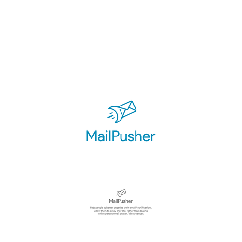 Mailbox logo with the title 'Proposal logo for "MailPusher"'