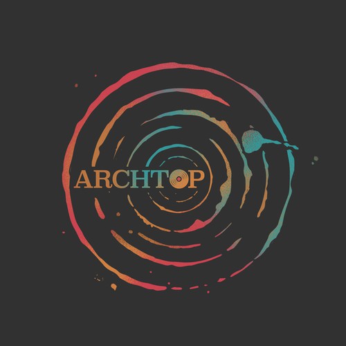 音乐t恤的标题“Archtop乙烯咖啡咖啡馆”