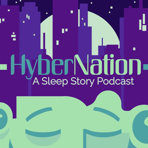 Vivid design with the title 'HyberNation podcast cover'