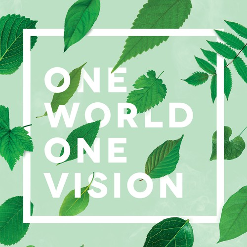 Conference design with the title 'One World. One Vision'