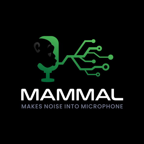 Podcast brand with the title 'Mammal Makes Noise into Microphone'