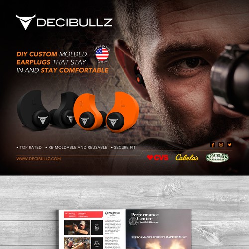 Ad design with the title 'Decibullz ad for Magazines'