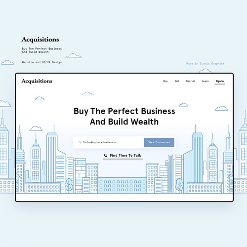 Real estate website with the title ' Acquisitions.com platform'