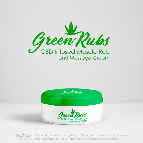 Logo packaging with the title 'Green Rubs'