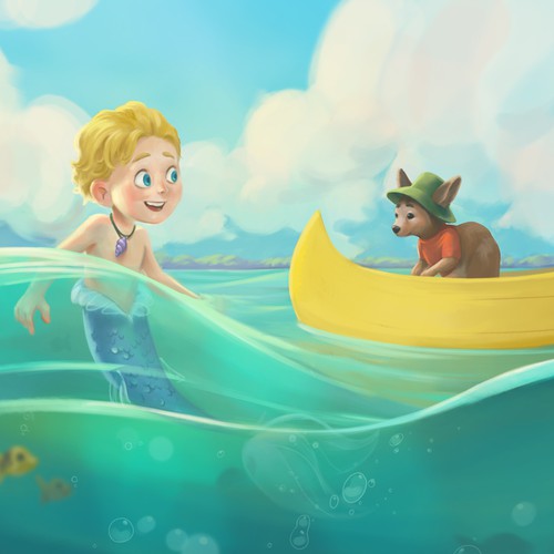 Book illustration artwork with the title 'Children's book illustration'