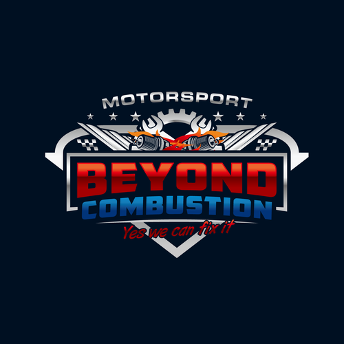 Car service logo with the title 'Motorsport garage logo'