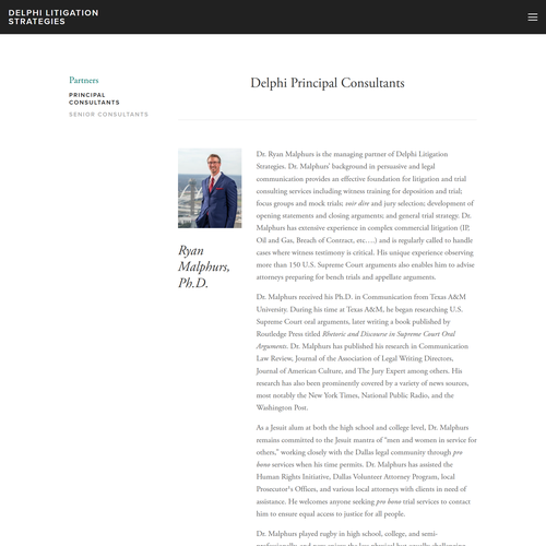 Website with the title 'Delphi Consults'