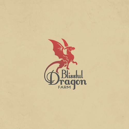 Retreat logo with the title 'Blissful Dragon logo design concept'