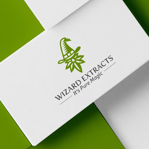 Weed design with the title 'Cannabis Wizard Logo'
