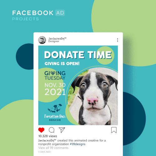 Ad design with the title '#1 Facebook Ad_animated'