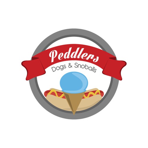 Hot dog logo with the title 'Peddlers'