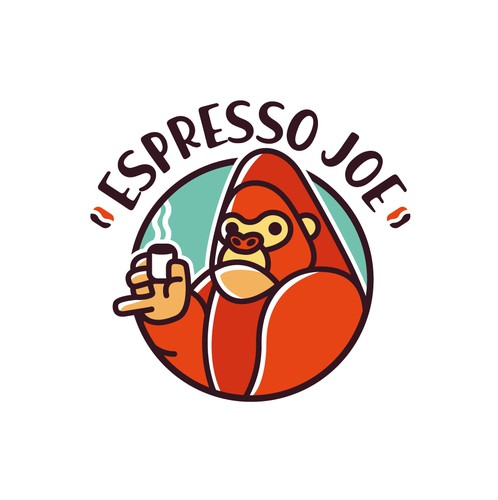 Gorilla design with the title 'Logo for coffee '