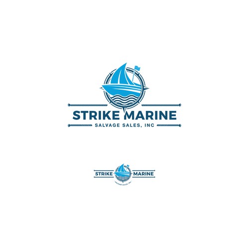 Marine logo with the title 'Strike Marine Salvage Sales, Inc. '