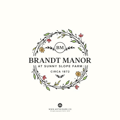 Flower logo with the title 'Feminine Logo for an Event Space Business'