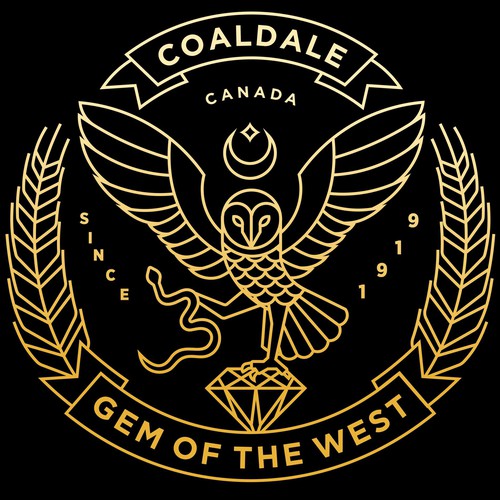 Wheat design with the title 'COALDALE COAT OF ARMS'