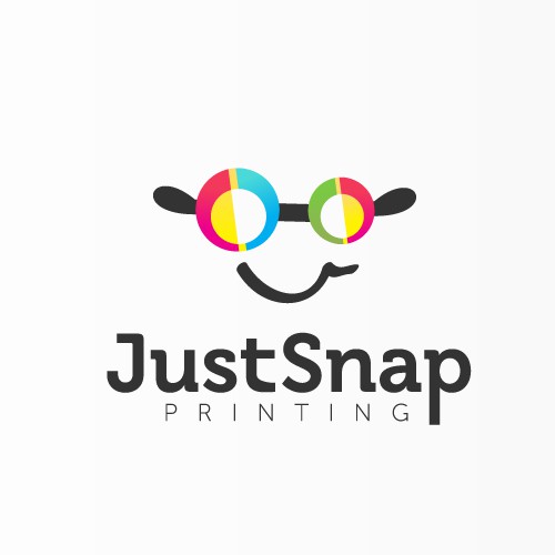 CMYK logo with the title ' Logo Design for JustSnap Printing'