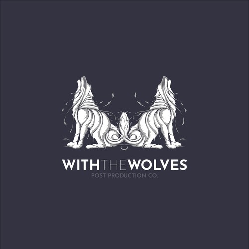 Wolf logo with the title 'Logo Design for post production'