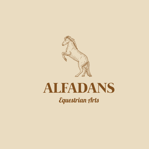Riding logo with the title 'Alfadans equestrian arts'