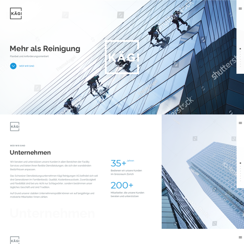 Cleaning website with the title 'modern web page for Kägi AG, the swiss company for facility services'