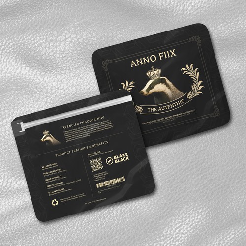 Exclusive label with the title 'BLAKE BLACK resealable cigar bag'