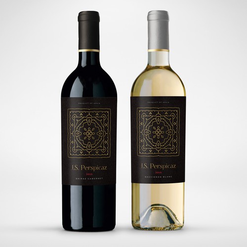 Wine bottle design with the title 'Modern, minimalistic Spanish wine label'