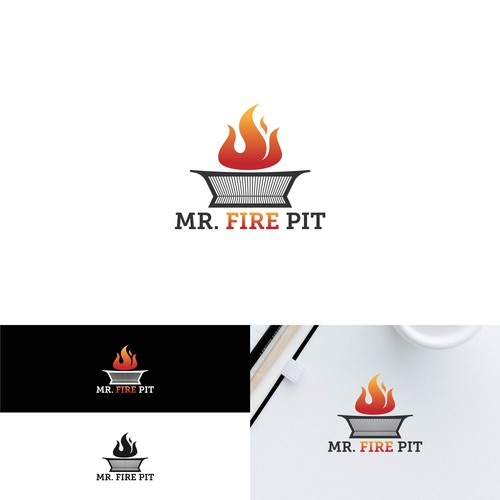 Home furnishing logo with the title 'Mr. Fire Pit'