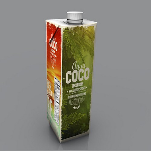 Coconut packaging with the title 'Aqua Coco'