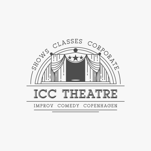 Harmony design with the title 'Vintage, Old School Theatre Logo for Improv Comedy Theatre'