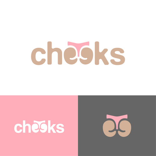 Light pink logo with the title 'Cheeks '